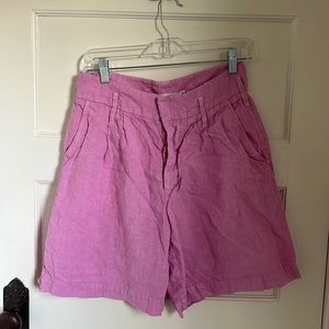 Zara pink linen loose shorts. Size M